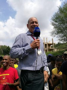 Professor Lourens Van Staden addresses protesting TUT students. PHOTO: ANA