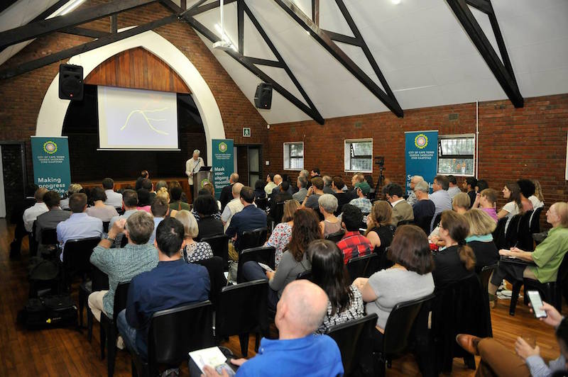 Patricia de Lille addresses the Cape Town Climate Change Coalition meeting. Picture: Patricia de Lille's public Facebook page