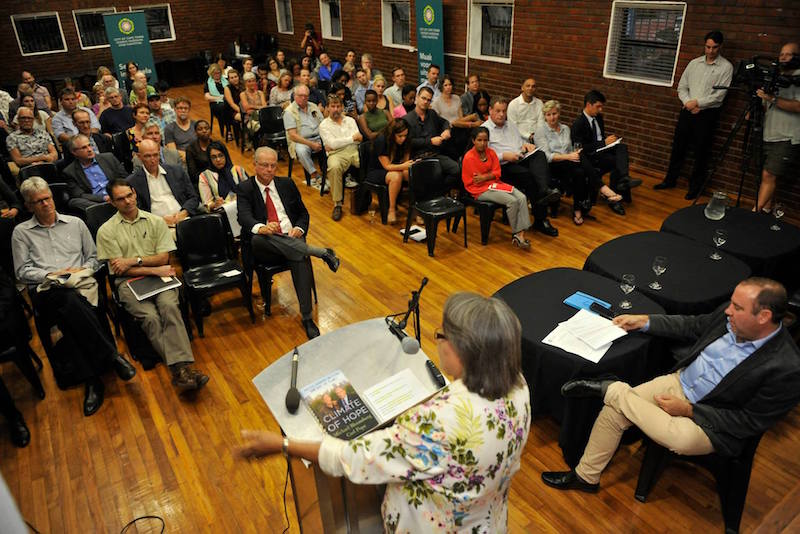 Patricia de Lille published this picture on her public Facebook page of her speaking at the Cape Town Climate Change Coalition meeting. Picture: Patricia de Lille's public Facebook page