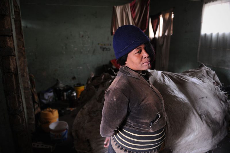 The evictions earlier this month initiated by Prasa and executed by the Red Ants saw 16 people hospitalised. The ownership of the land is contested by the residents and Prasa. Sonto Buyambo is a recycler and also produces decorative cushions to earn a living. She has suffered greatly through evictions over the years, the most recent of which saw her daughter Phumzile having to leave and stay elsewhere with friends. Picture: Michel Bega