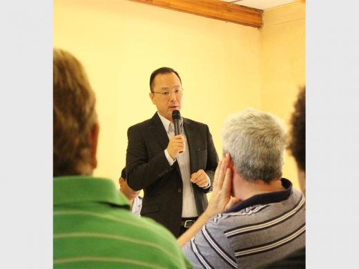 Public Safety MMC, Michael Sun, at the Windsor East public meeting in February.