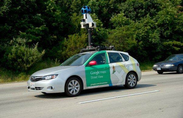 This June 28, 2012 photo shows a Google Street View vehicle as it collects imagery while driving down Interstate I-66 near Centreville, Virginia. Thai villagers on Wednesday apologised for mistaking a Google worker for a government snoop as he carried out mapping for the Internet giant's "Street View" programme in a remote area.