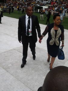 Gospel singer, Rebecca Malope arrives at the funeral. Clive Nduo