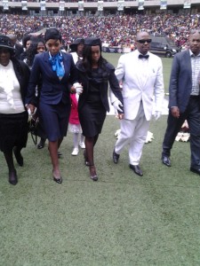 Bafana Bafana captain, Senzo Meyiwa's widow has arrived. Picture: CLive Nduo
