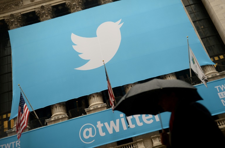 AFP/File / Emmanuel Dunand<br />Social media site Twitter, logo seen on November 7, 2013 in New York, heightens its focus on preventing bullying, harassment and other abuses