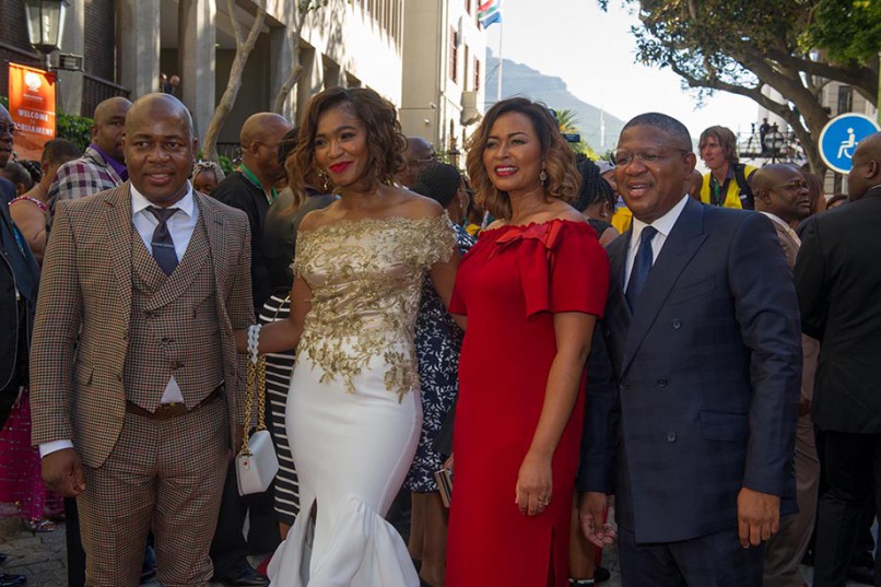 Deputy Minister Mzwandile Mesina and Minister Fikile Mbalula and wives arrive in Parliament ahead of the State Of The Nation Address by President Zuma in Cape Town, 11 February 2016.Picture: Ntswe Mokoena/GCIS
