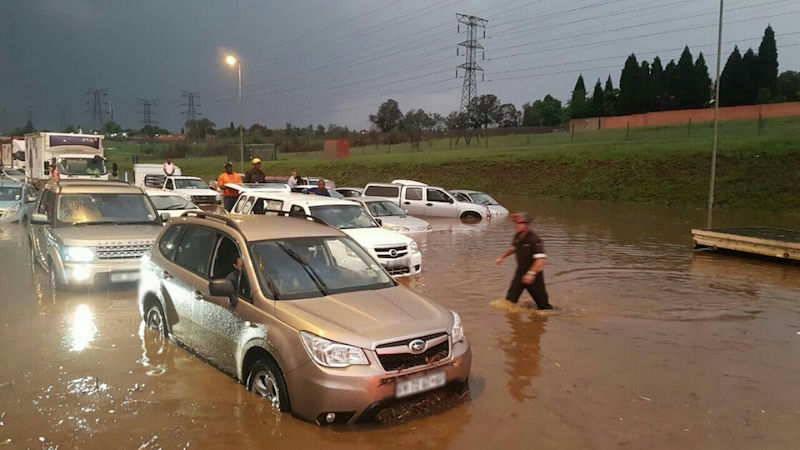 The N3 highway in Linksfield is affected by a flash flood. Picture: Emer-G-Med.