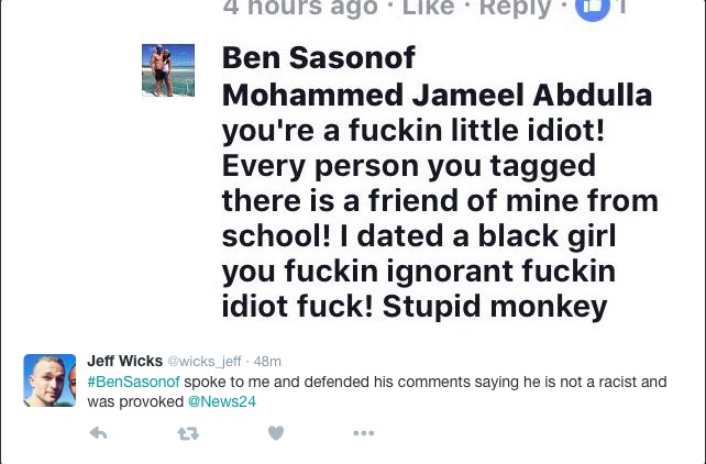 A screenshot of Ben Sasonof's Facebook posts. Picture: @wicks_jeff on Twitter