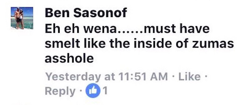 A screenshot of Ben Sasonof's Facebook posts. Picture: @wicks_jeff on Twitter