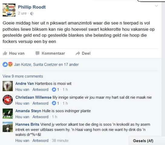 Phillip Roodt Facebook post.