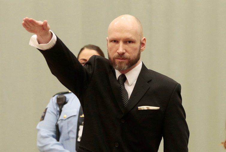 Norwegian right-wing mass murderer Anders Breivik during a court appearance. Lise Aaserud/Scanpix