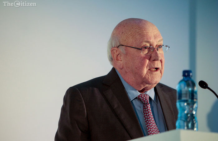 Former President F.W. de Klerk, addresses the National Foundations Dialogue Initiative in Braamfontein, Gauteng. The summit aims at fostering social and political discourse between civil society and NGO's. 5 May 2017. Picture: Yeshiel Panchia