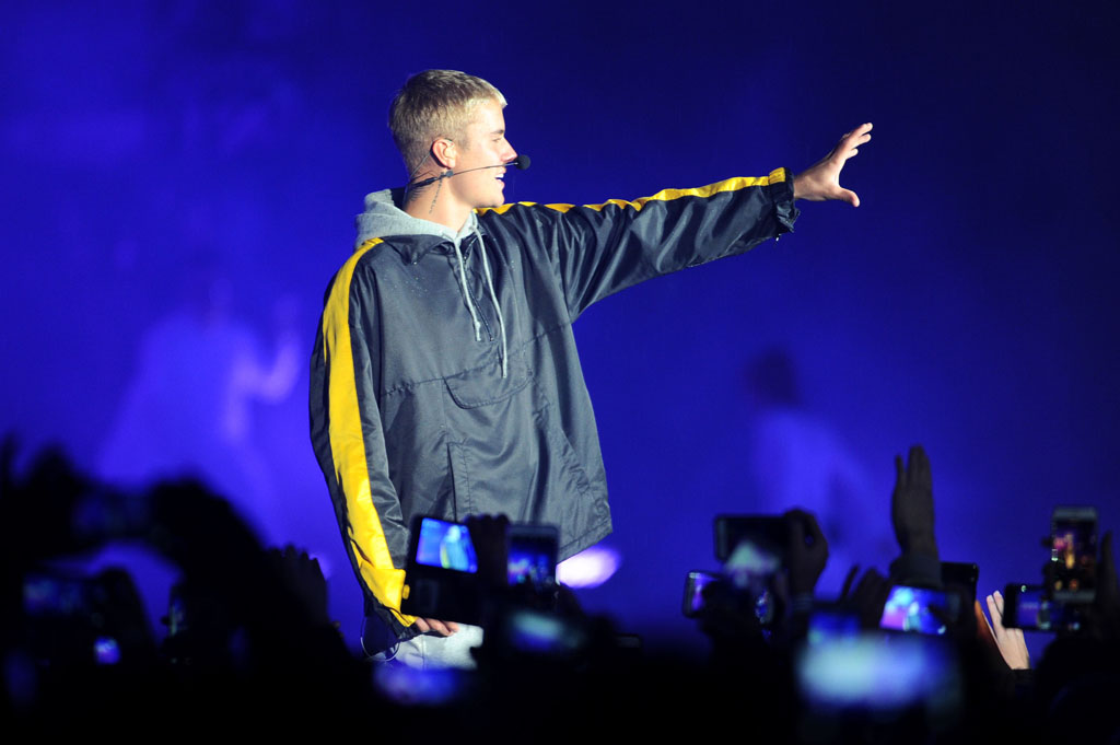 Justin Bieber performs at the FNB Stadium, 14 May 2017, in Johannesburg. The rain and cold weather did not dampen the excitement of 63 000 fans that packed the stadium for the pop star. Picture: Michel Bega