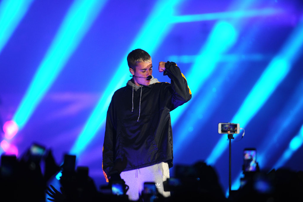 Justin Bieber performs at the FNB Stadium, 14 May 2017, in Johannesburg. The rain and cold weather did not dampen the excitement of 63 000 fans that packed the stadium for the pop star. Picture: Michel Bega