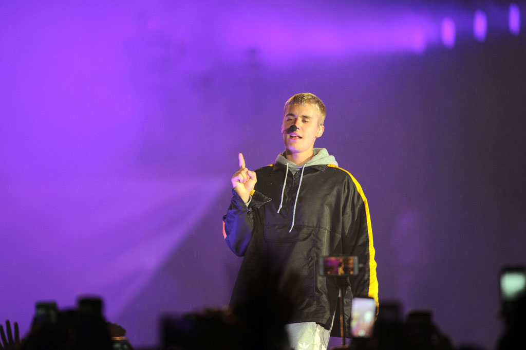 Justin Bieber performs at the FNB Stadium, 14 May 2017, in Johannesburg. The rain and cold weather did not dampen the excitement of 63 000 fans that packed the stadium for the pop star. Picture: Michel Bega