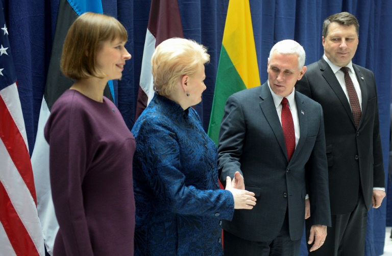 Pence visits Estonia to reassure North Atlantic Treaty Organisation  members over Russian Federation 