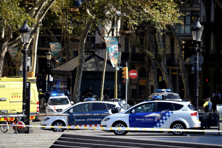 The area around the attack on Las Ramblas was cordoned off in central Barcelona
