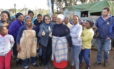 City of Cape Town mayor Patricia de Lille and city and Eskom officials shared in the joy of close to 800 families in the Klipheuwel informal settlement when electricity to the community was officially switched on on Friday. Photo: CoCT