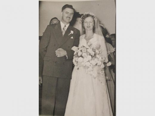 The couple on their wedding day on October 31, 1953.