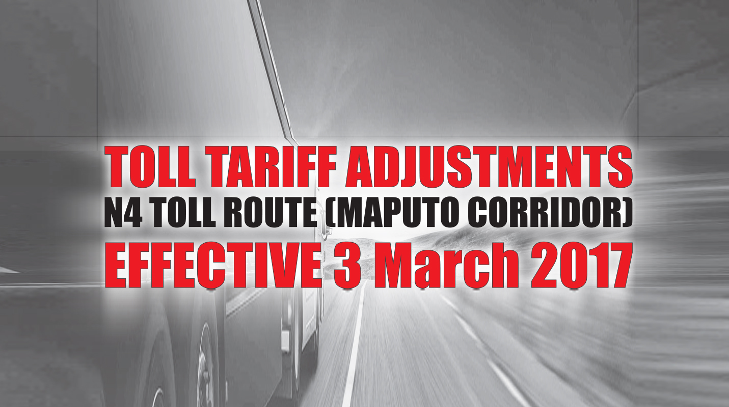 N4 toll route tariff adjustments 2017 Lowvelder