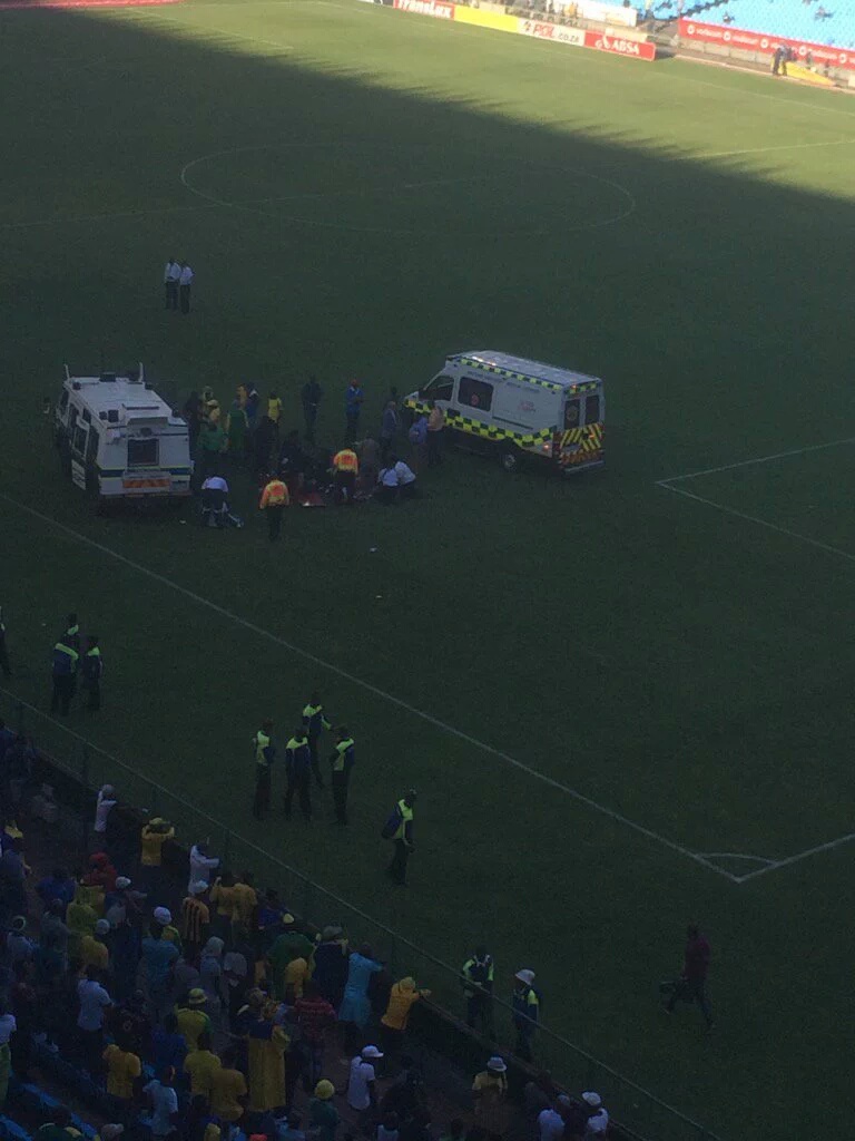 Sundowns defeat Pirates in match marred by violent disruptions