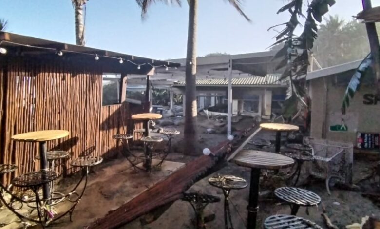 Five injured as huge wave crashes into restaurant at Marina Beach ...