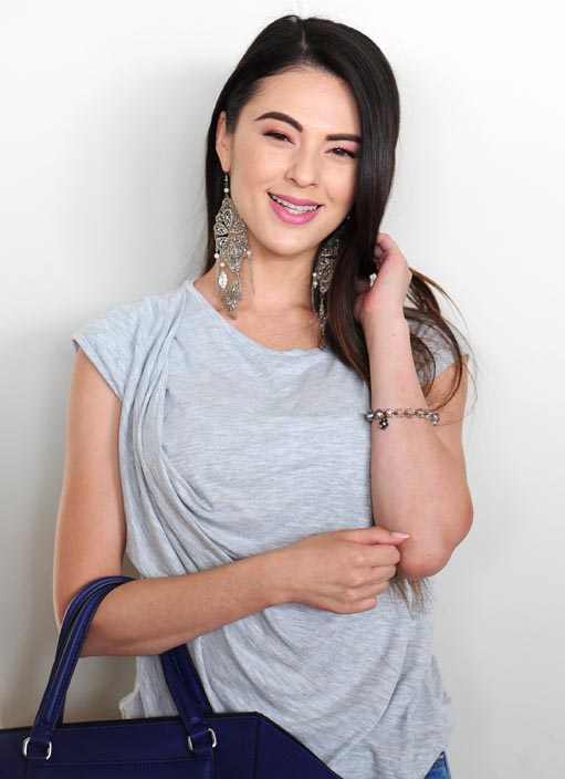 Lalla Hirayama poses for a picture at the Feather Awards Nominations in Parktown, 8 October 2013. Lalla was nominated in the category Hot Chick of the year. Picture: Tracy Lee Stark