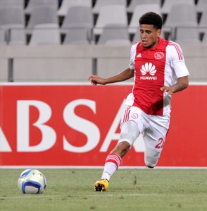 Keagan Dolly of Ajax during the Absa Premiership match between Ajax Cape Town and Polokwane City at Cape Town Stadium on February 11, 2015 in Cape Town, South Africa. (Photo by Petri Oeschger/Gallo Images)