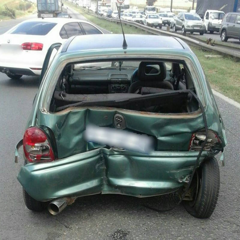 One of the vehicles which was involved in an accident on the M2 East. Picture: Emer-G-Med.
