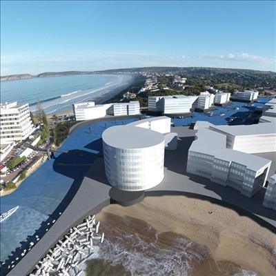 View of lagoon: An artist impression of the proposed R4-billion small boat harbour development was made to show the scale of the proposed project. Picture: Knysna-Plett Herald