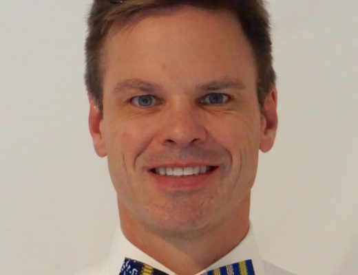 A bowtie is a staple in Chris Megaffin’s fashion statements. Photo: Supplied