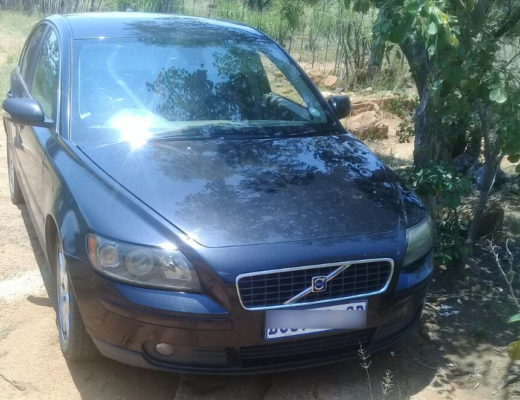 The stolen black Volvo, also recovered by police.
