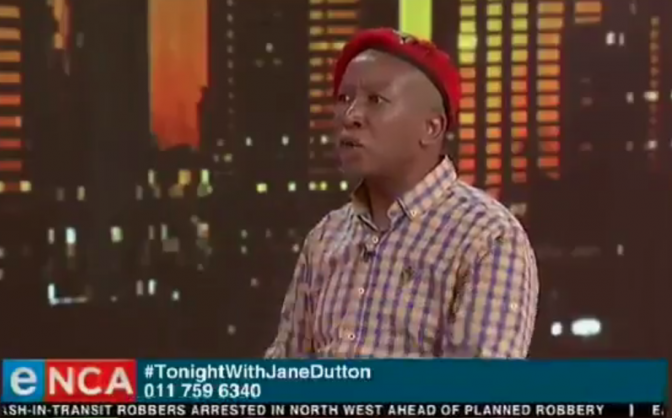 EFF leader Julius Malema being interviewed on eNCA. Picture: Screenshot. 