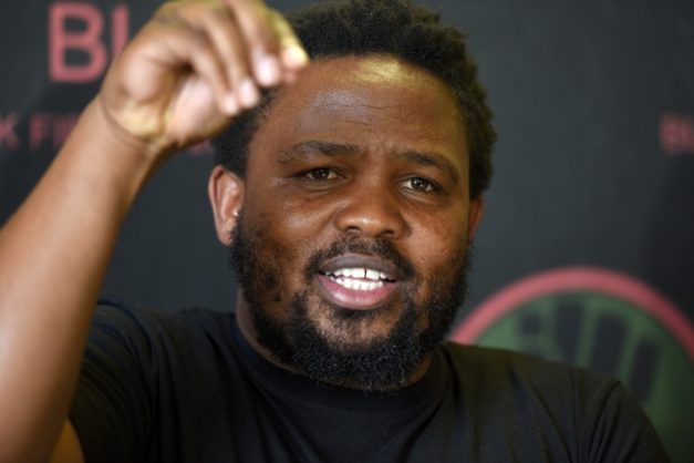 Black First Land First (BLF) leader Andile Mngxitama briefs media at BLF Head Office in Johannesburg, 11 November 2018, on why BLF calls for 5 Whites for every 1 Black life and an announcement of steps to be taken to ensure self defence. Picture: Nigel Sibanda