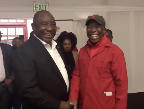 Cyril Ramaphosa and Julius Malema. Picture: EFF/Twitter
