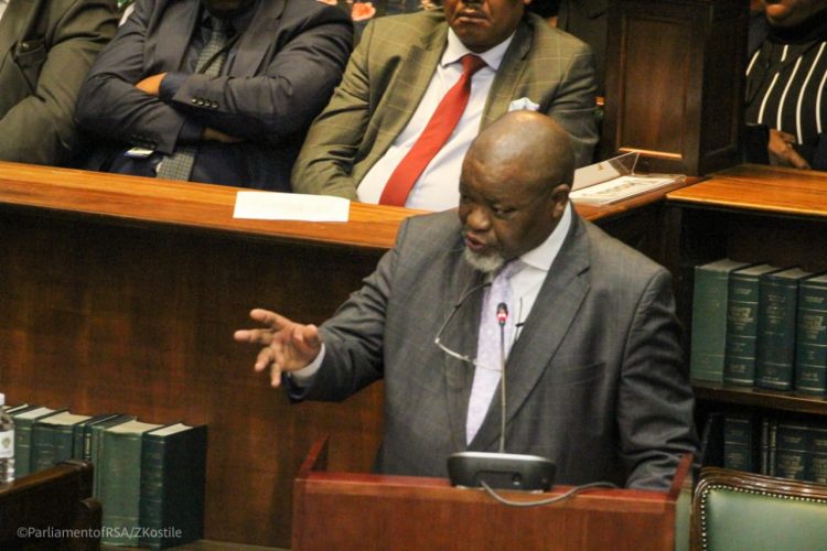 Gwede Mantashe speaking in Parliament