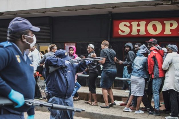 SA police fire rubber bullets at shoppers during lockdown ...