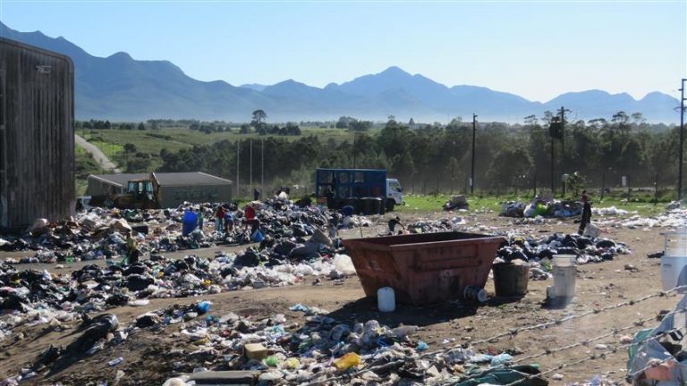 Skip bin on landfill site