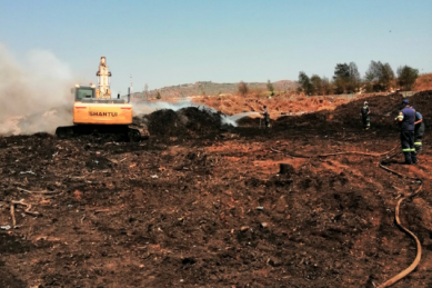 PICS, VIDEO: Smouldering Panorama compost heap could be put out by Saturday