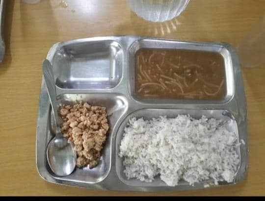 The students have shared pictures of what they have been forced to eat – including rice and pork soup, boiled eggs and rolls – on social media, with the situation said to be so dire that women could not afford sanitary pads.
