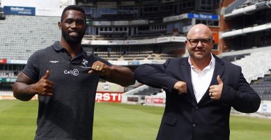 Siya Kolisi and Eduard Coetzee