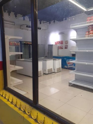 Shelves are empty in several stores, where students had hoped to buy extra food.