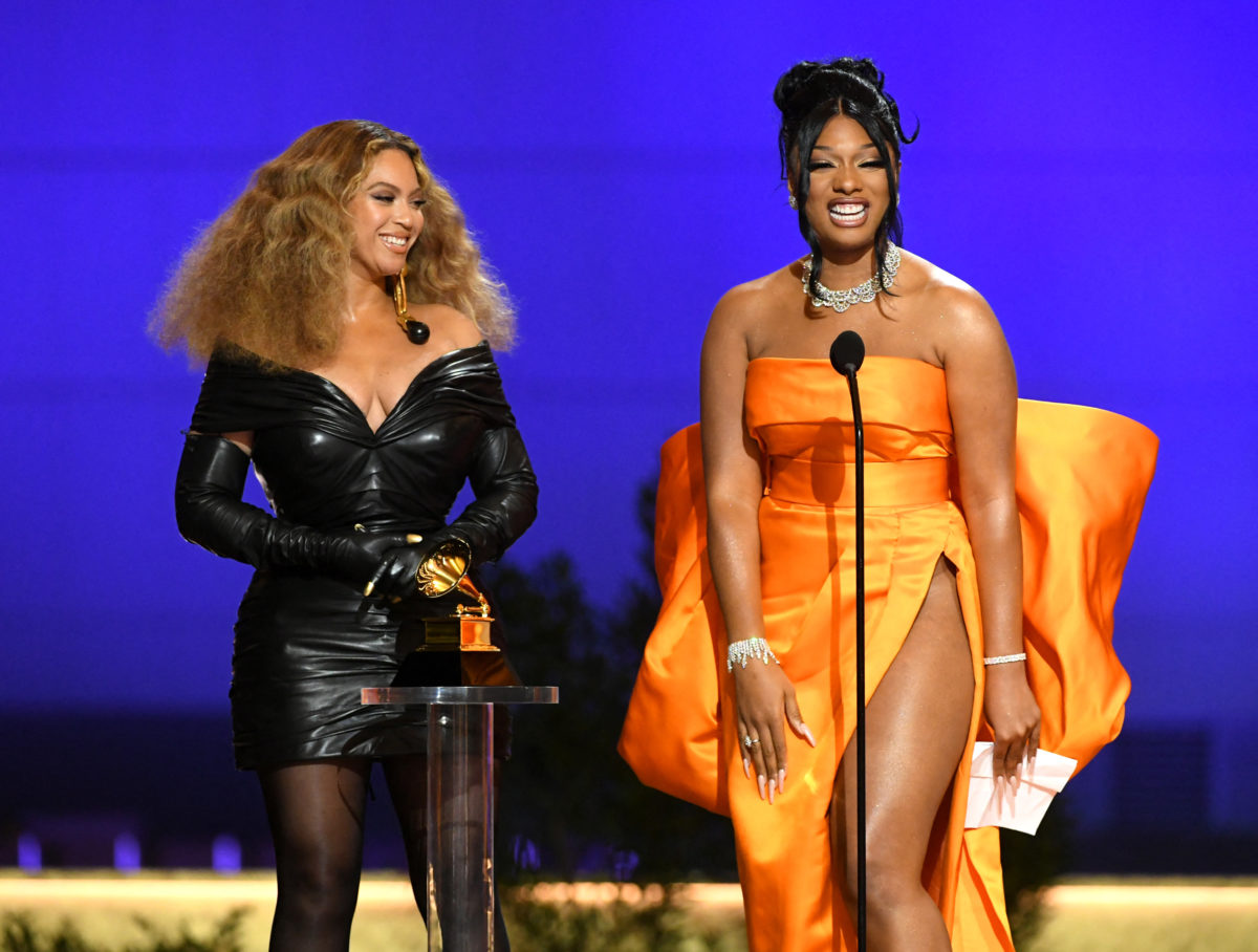 Beyonce and Megan Thee Stallion at the Grammy Awards