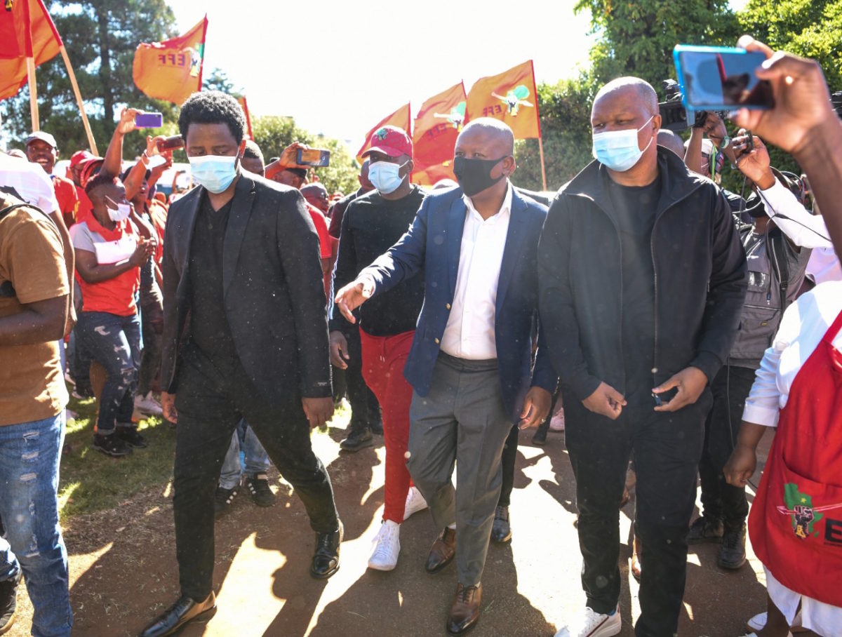 Julius Malema during Mthokozisi Ntumba visit