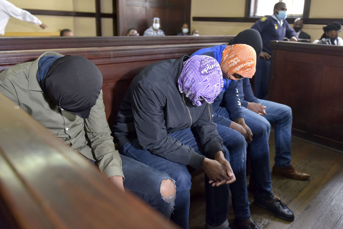 The police officers that were arrested in connection with the death of Mthokoziisi Ntumba at the Johannesburg Magistrates Court, 17 March 2021. Picture: Neil McCartney