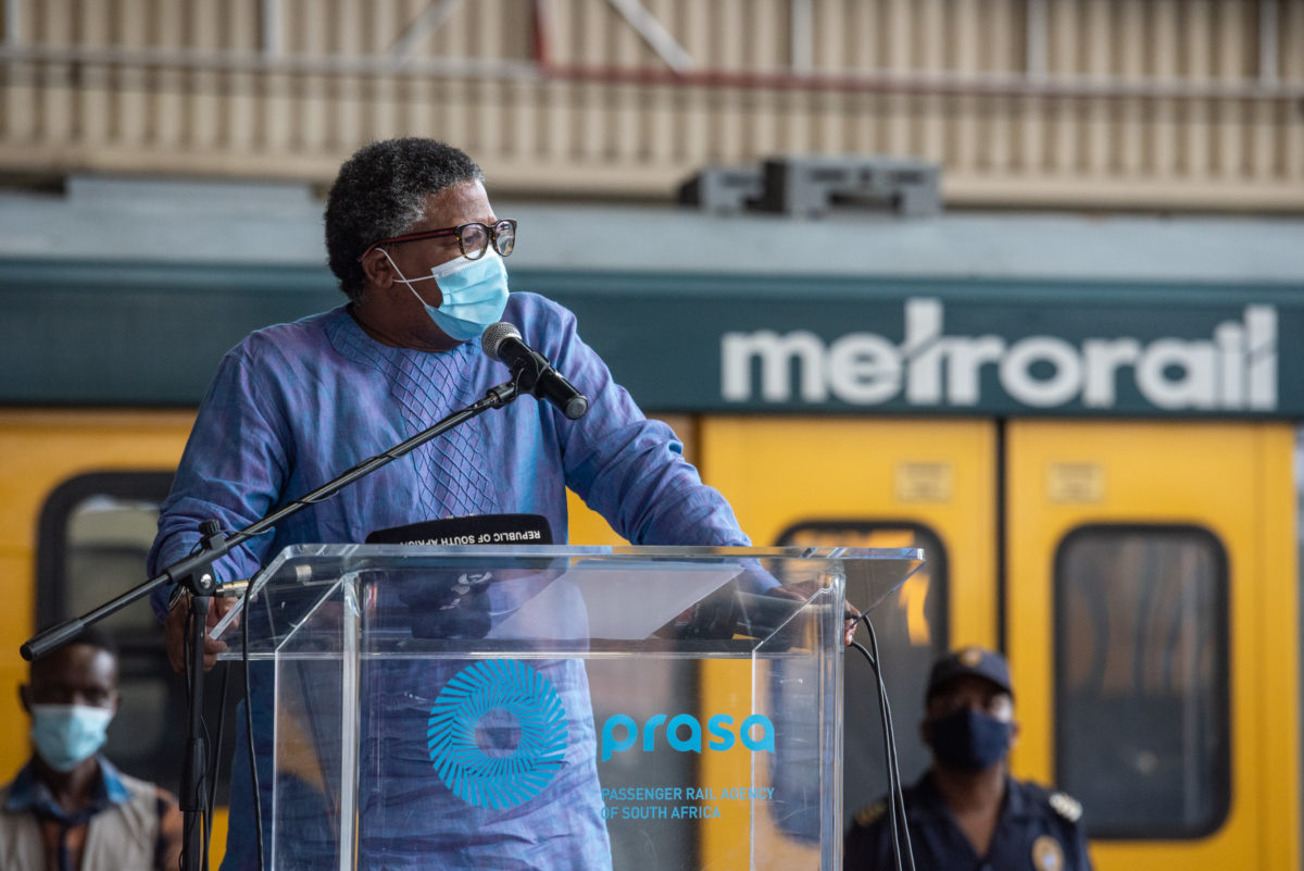 Minister of transport Fikile Mbalula Pretoria Station