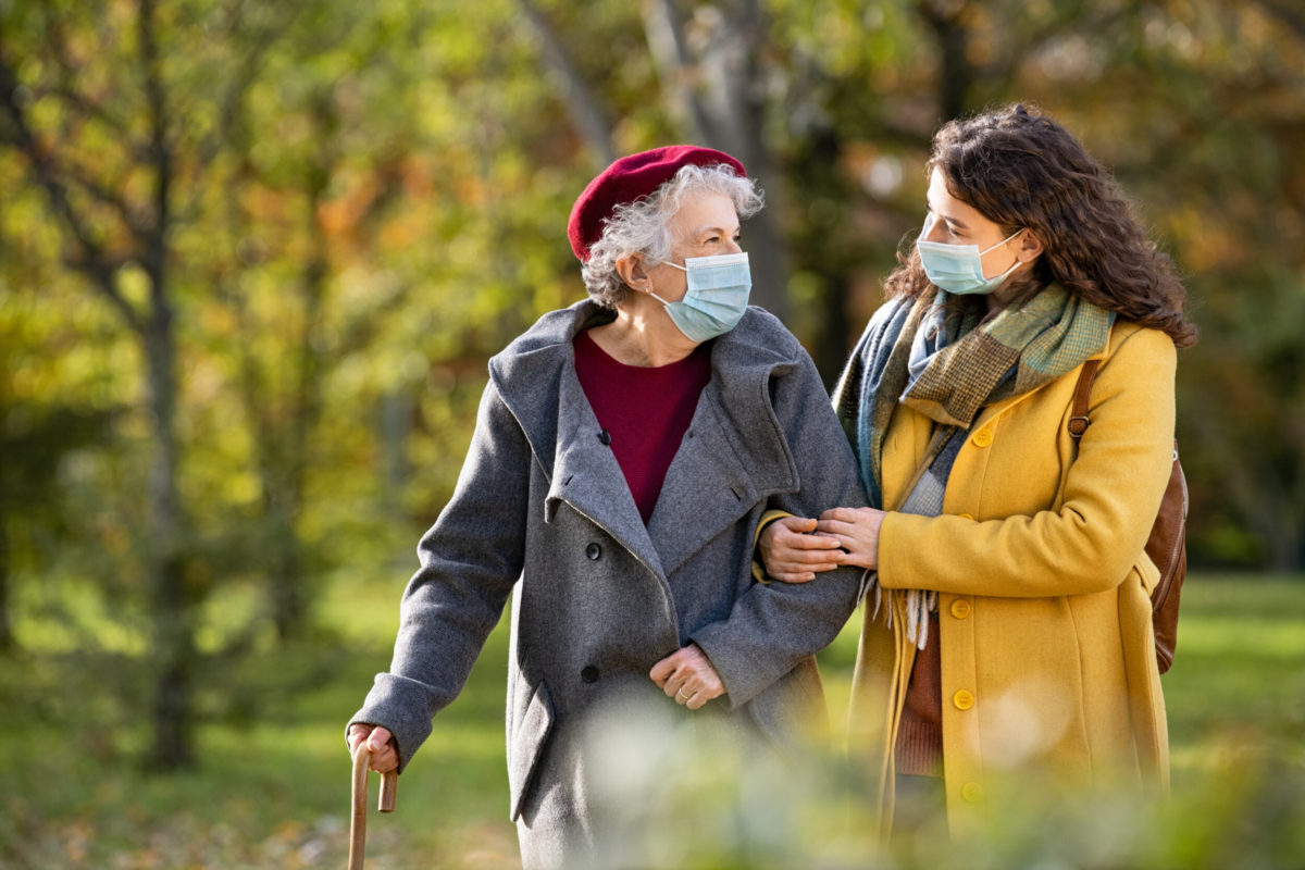 Senior lady with young woman