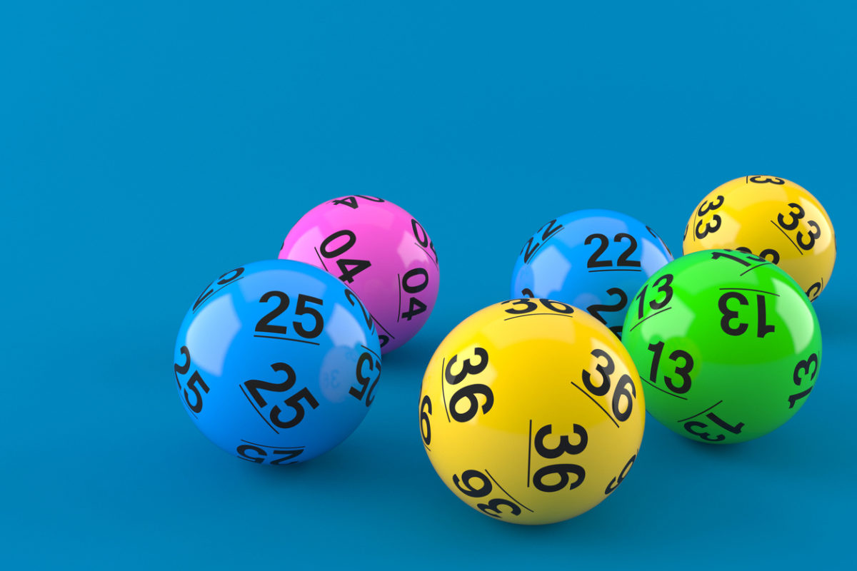 Multi-coloured lottery balls