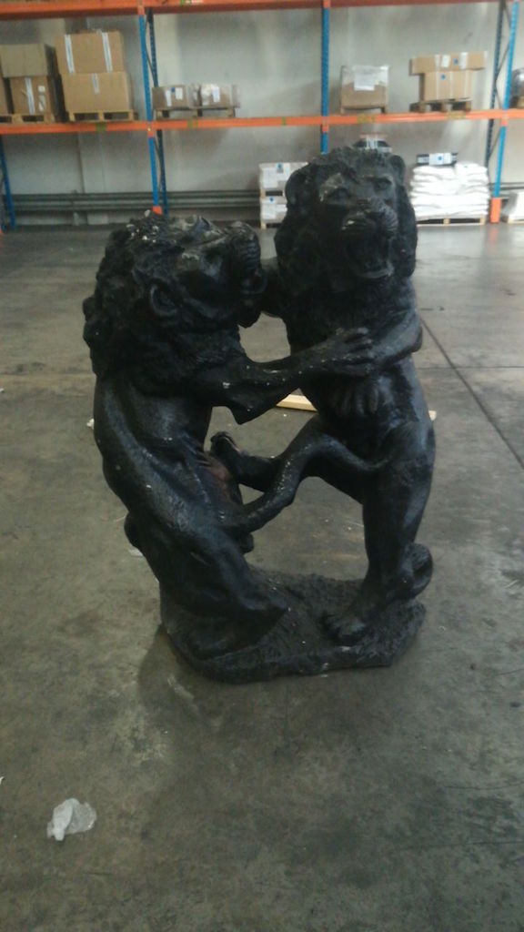 File image of black lion sculpture found during drug bust