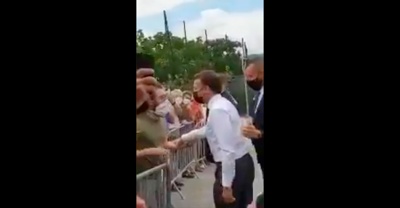 Emmanuel Macron slapped